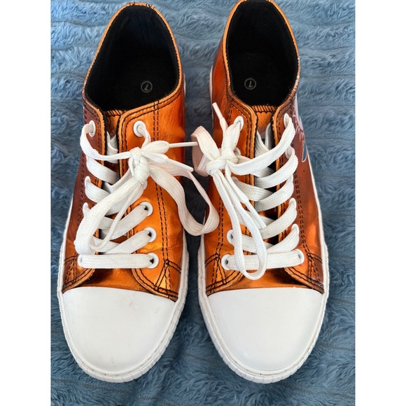 Foco Miami Dolphins Low Top Sneakers Metallic Orange White Lace Up Shoes Size 7 - Picture 1 of 6
